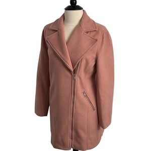 Old Navy Women's Front Asymmetric Zippered Moto Pea Coat